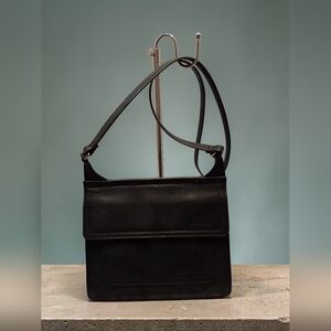 Fossil Classic Vintage Black Leather Crossbody Bag - Women